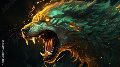 Fenrir - The giant wolf from the norse mythology and Loki  s offspring