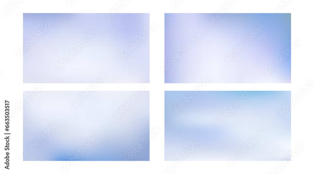 Set of abstract winter backgrounds. Vector design templates of trendy soft color style