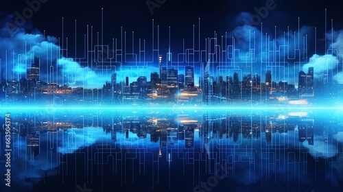 Smart city big data connected with modern technology concept. AI generated image