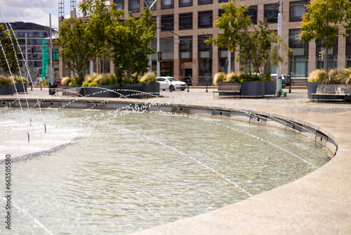 Canvas Print Fountain in the summer city park