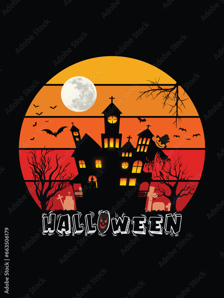 Halloween t shirt design bundle. Halloween party t shirt design. Halloween t shirt design for Halloween day.