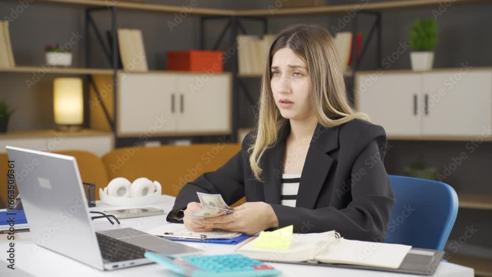 Poor and financial loss business woman. Poor and financial loss business woman.