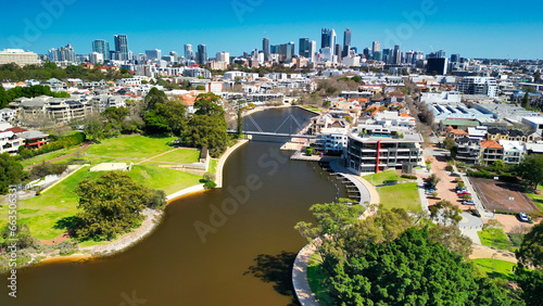 Aerial view of Claise Brook and Mardalup Park in Perth