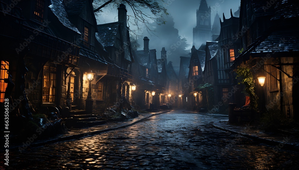Spooky medieval town 