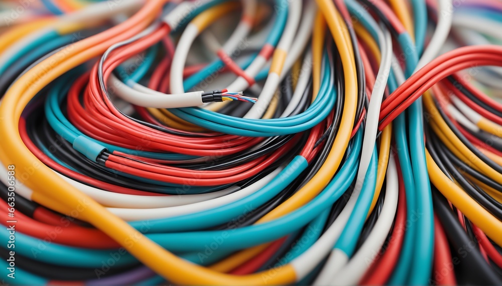 full frame abstract technology background with colorful curved cables