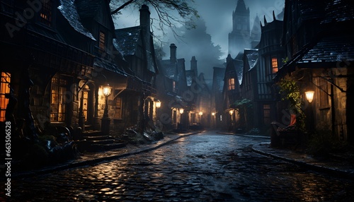 Spooky medieval town 