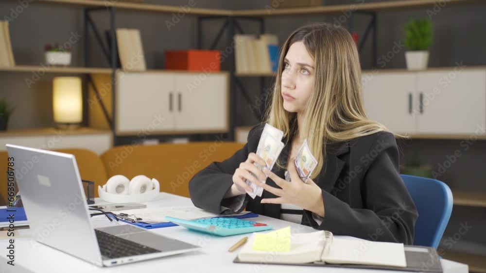 Businesswoman doing financial calculations. Businesswoman doing financial calculations.