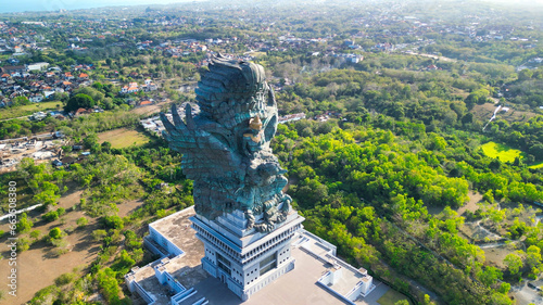 Amazing aerial view of Patung Garuda Wisnu Kencana in Bali photo