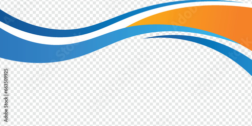 abstract blue and orange curve vector background. provided. transparent background