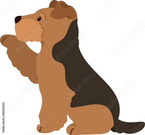 Illustration of Fox Terrier shaking hands