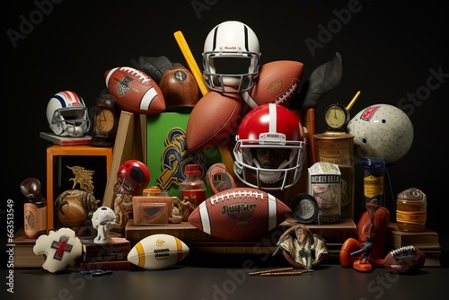 Improve sports memorabilia collection with realistic 3D items. Generative AI © Danilo