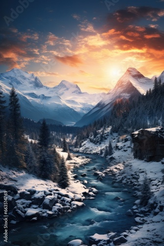 an image of a winter landscape with trees