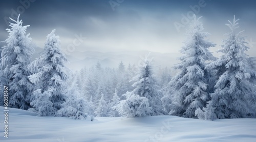 snow and trees on a winter landscape nys satsam © olegganko