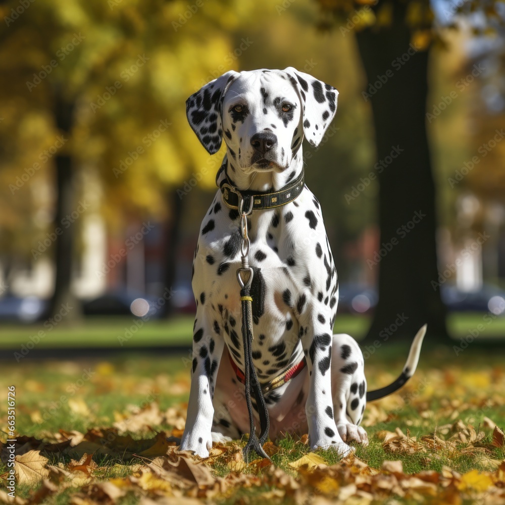 Dalmatian with a unique and creative spotted cut outdoor Dalmatian with a unique and creative spotted cut outdoor