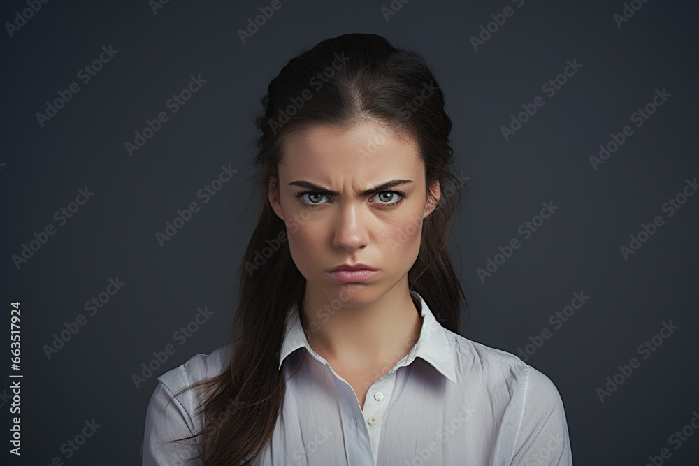 Portrait of an angry young woman Portrait of an angry young woman