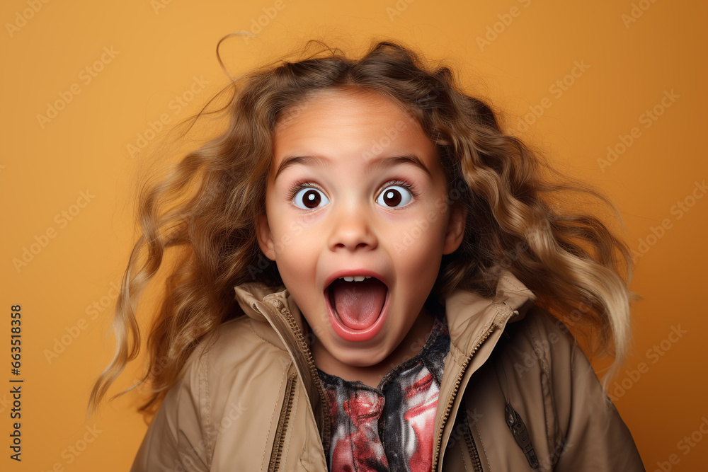 young girl with curly hair expressing total surprise young girl with curly hair expressing total surprise