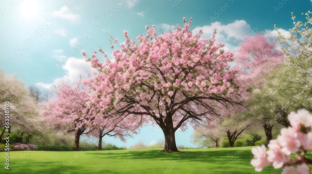 Realistic Spring Background Middle Of Trees On Botanical Garden Cherry Blossom Spring Flower Background Flower Illustration Blossom Flower Background AI Generative Realistic Spring Background Middle Of Trees On Botanical Garden Cherry Blossom Spring Flower Background Flower Illustration Blossom Flower Background AI Generative
