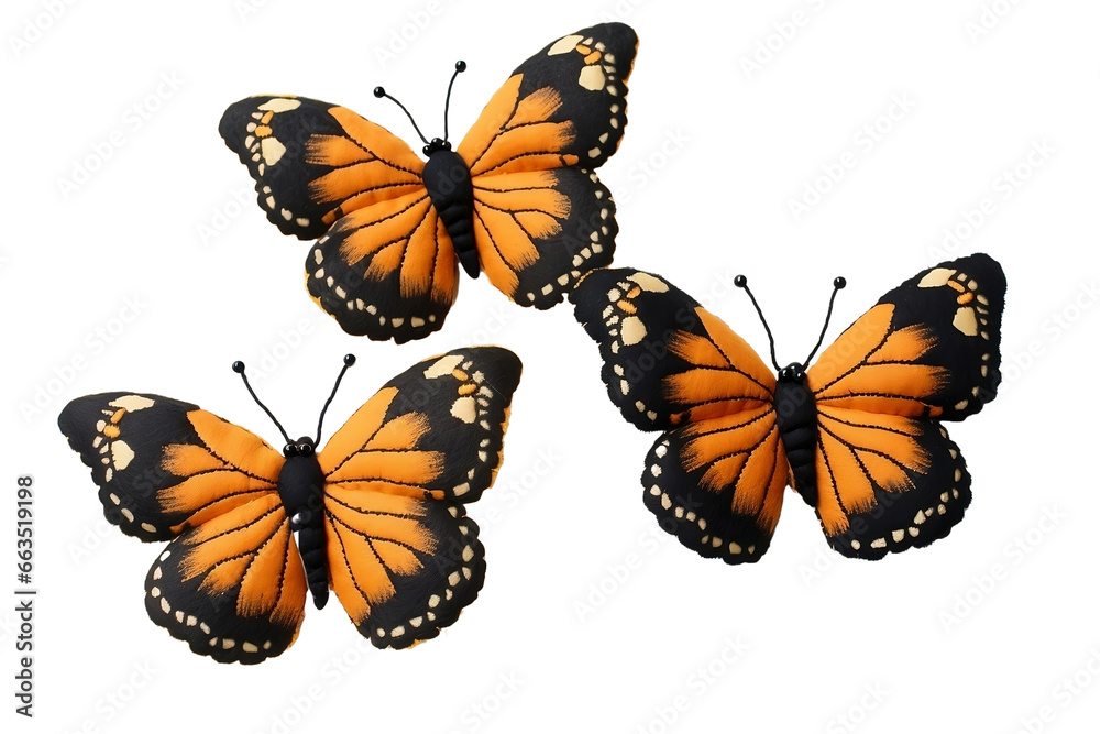 Fototapeta premium set of butterflies isolated on white background