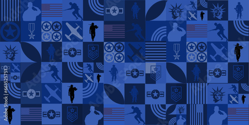 Patriotic background, army. Veteran's Day, Memorial Day