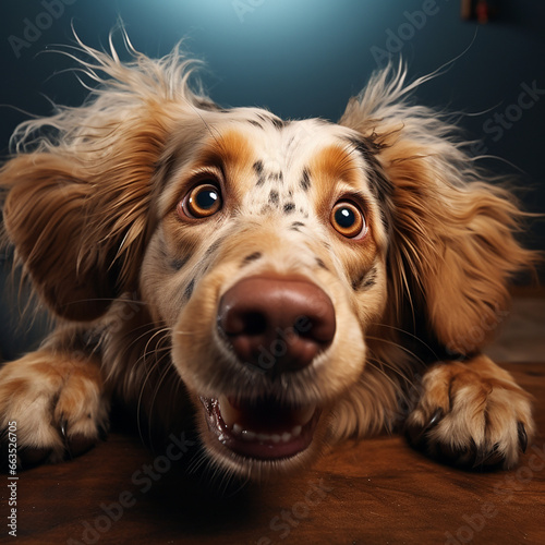 Wallpaper Mural portrait of a funny gold dog created with Generative Ai Torontodigital.ca