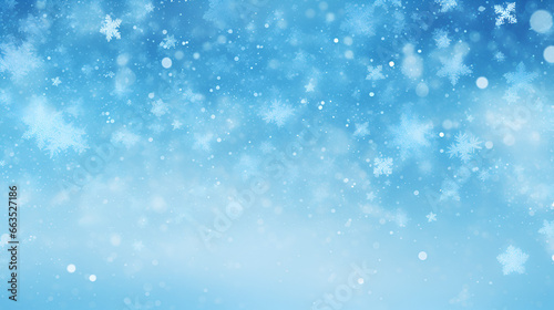blue winter wallpaper with snowflakes falling © Muhammad Irfan