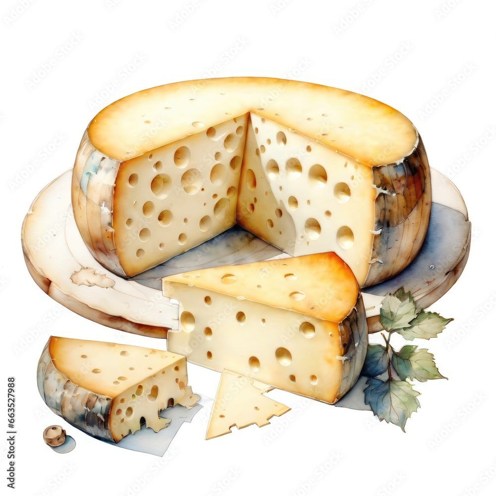 Cheese drawing on a white background