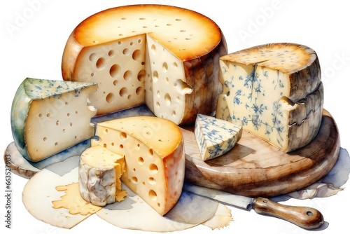 Cheese drawing on a white background