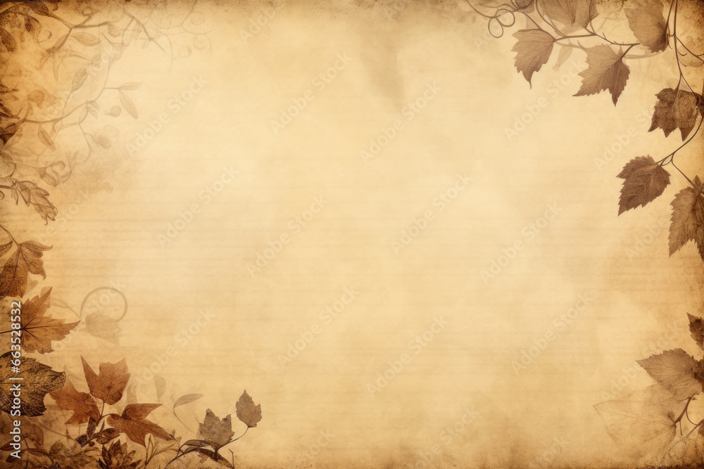 Autumn Leaves Retro Frame Nature Background with Copy Space Autumn Leaves Retro Frame Nature Background with Copy Space