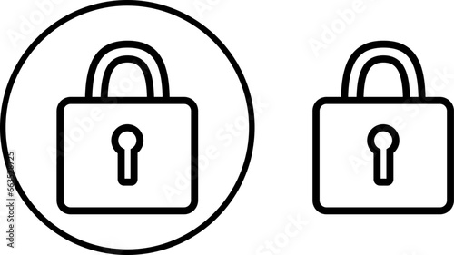 Padlock Webpage User Interface Icon In Thin Line Style - stock illustration