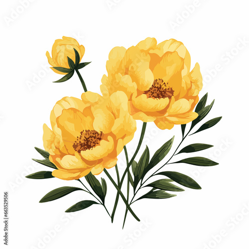 Peonies in cartoon  doodle style. 2d vector illustration in logo  icon style. AI Generative