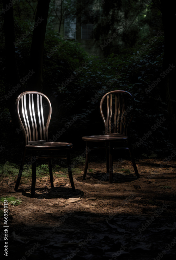 chairs in the dark
