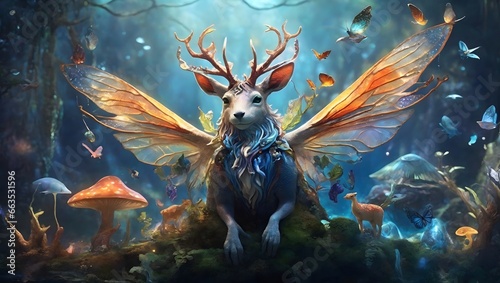 An Enchanting Artwork That Brings To Life A World Of Imaginative Fantasy Creatures Where Magical Beings And Mythical Animals Roam AI Generative