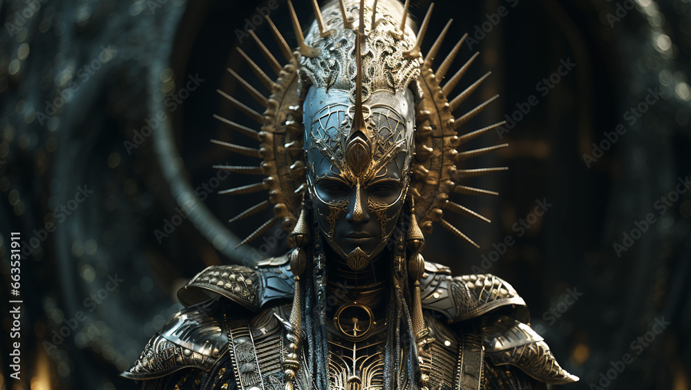 Gold Anunnaki Alien Statue Like Sci Fi Design Gold Anunnaki Alien Statue Like Sci Fi Design