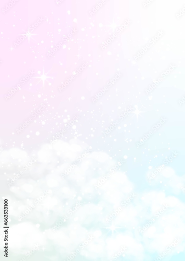 Pastel sky and stars fantasy background.
