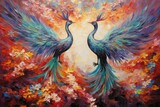 Ancient phoenixes rising from ashes with renewed life - Generative AI