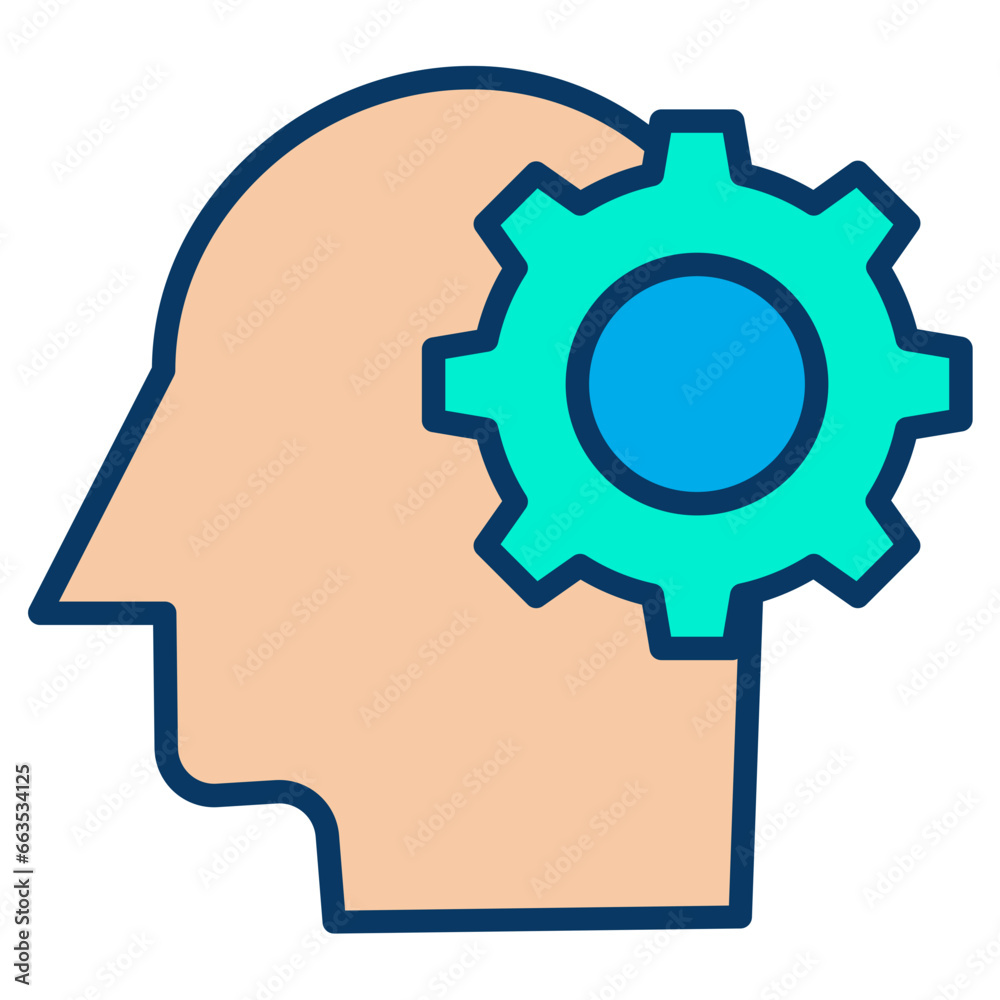 Lineal color Human Mind setting icon Lineal color Human Mind setting icon