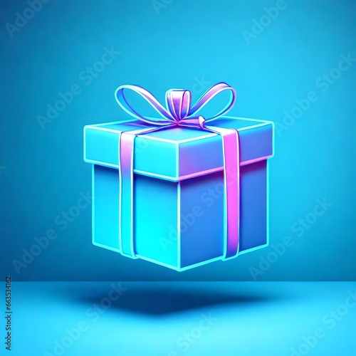 gift box with ribbon, Generative AI