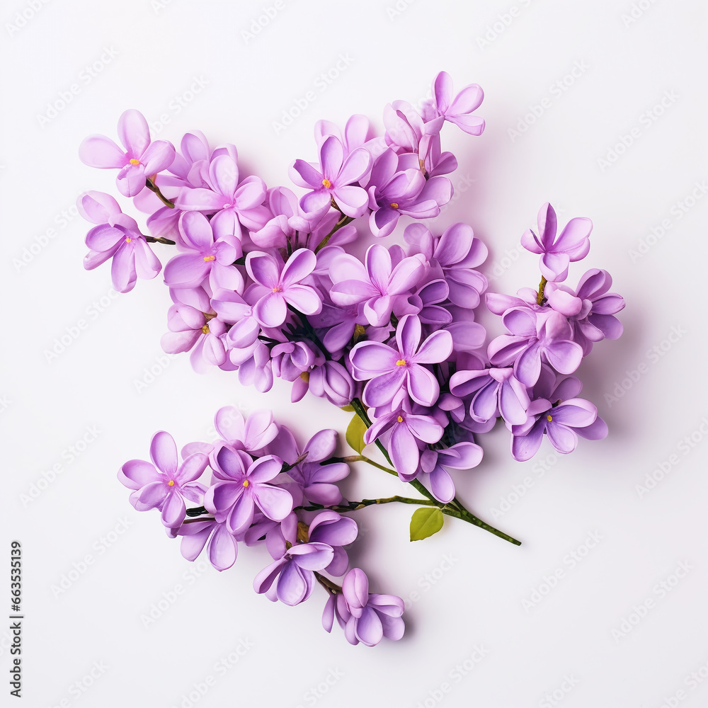 Bunch of  lilac on a clean white background
