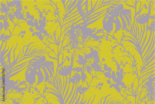 Wallpaper Mural modern tropical pattern with monstera bushes in practical unisex shades on vector for surface and fabric design Torontodigital.ca