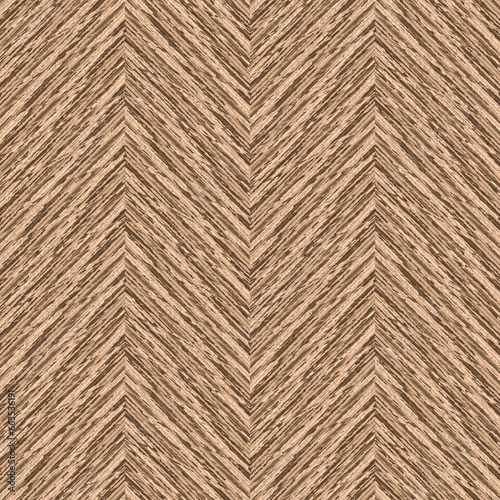 Tonal Brown Brushed Wood Grain Textured Herringbone Pattern