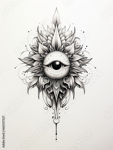 Eye Masons All-seeing Occult Tattoo Print Stamp Vintage