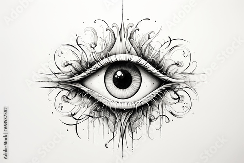 Eye Masons All-seeing Occult Tattoo Print Stamp Vintage