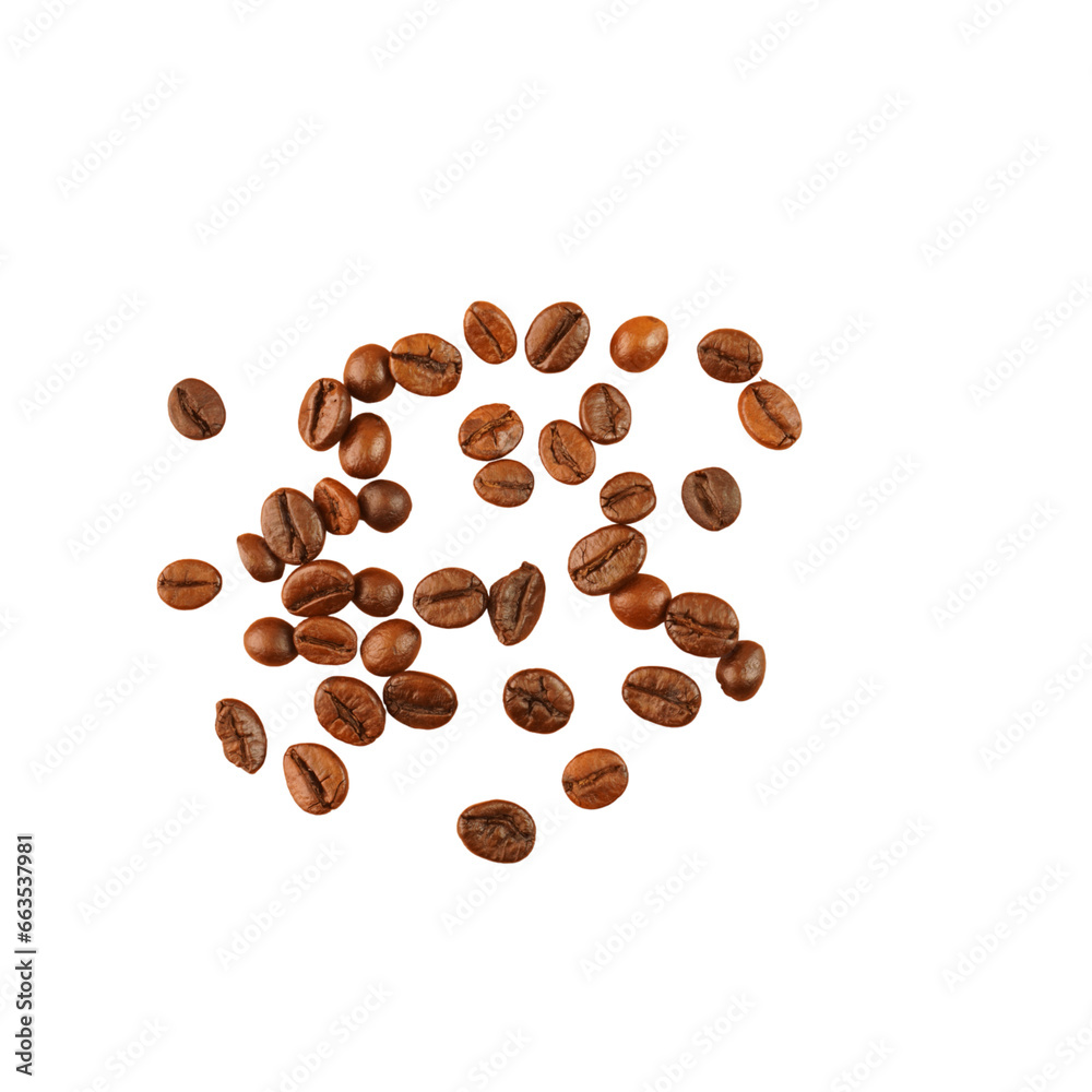Naklejka premium Pile of Coffee Beans Isolated Background