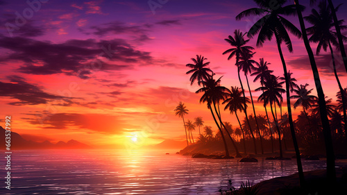 beautiful sunset over the sea © Aram