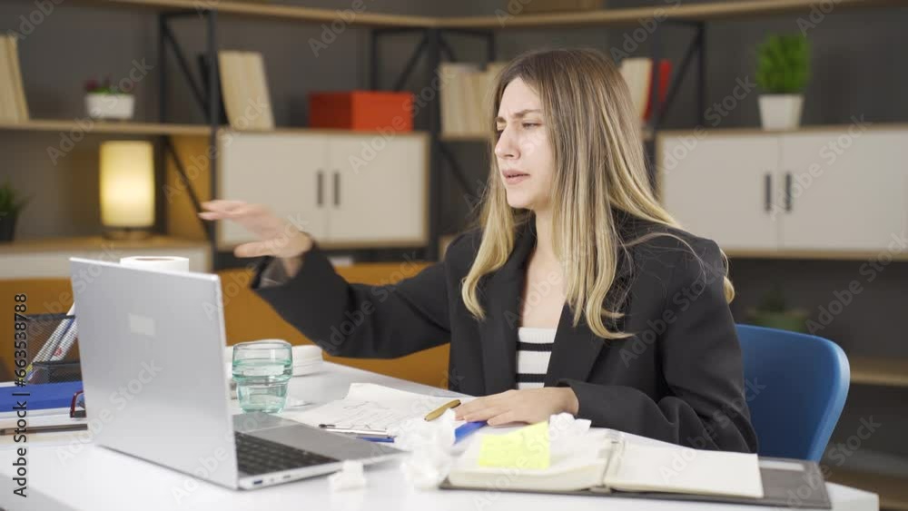 Sick, flu businesswoman. Sick, flu businesswoman.