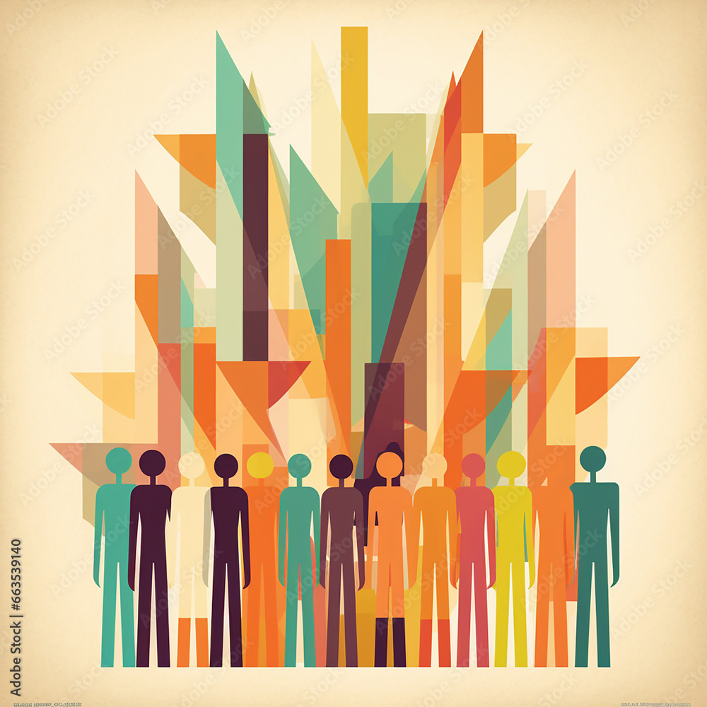social group of people in the city created with Generative Ai social group of people in the city created with Generative Ai