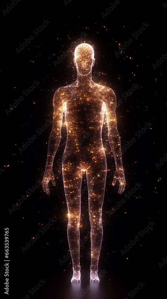 person with fireworks on night background created with Generative Ai person with fireworks on night background created with Generative Ai