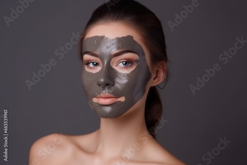 beautiful woman with facial mask