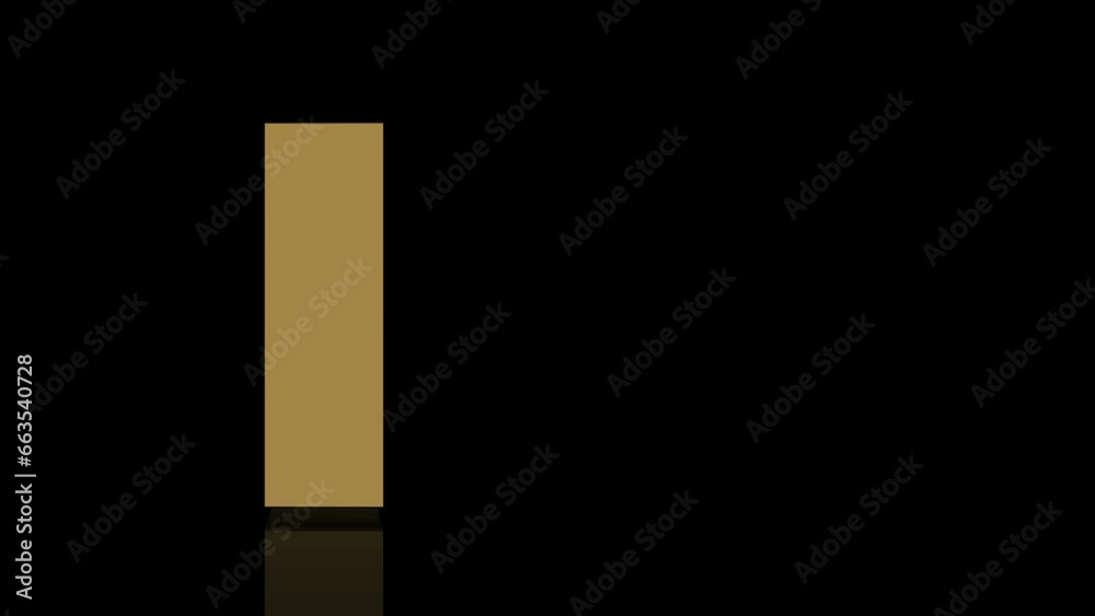 Golden Filing Cabinet turns on itself - loop animation