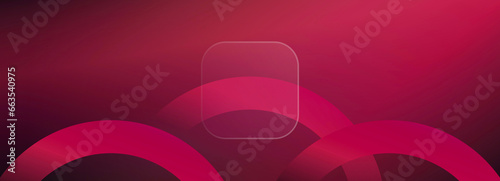 Viva magenta circle background. Magenta or maroon and glassmorphism style. Mock up composition with empty space. Great for wallpapers, banners, templates, luxury invitations, voucher background.